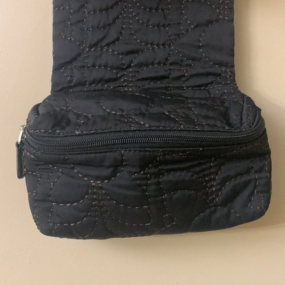 Fossil Black & Brown Quilted Cosmetic | Toiletries Bag NICE